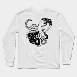 Fathomless D20: dnd 5e warlock dice Black and white Long Sleeve T-Shirt